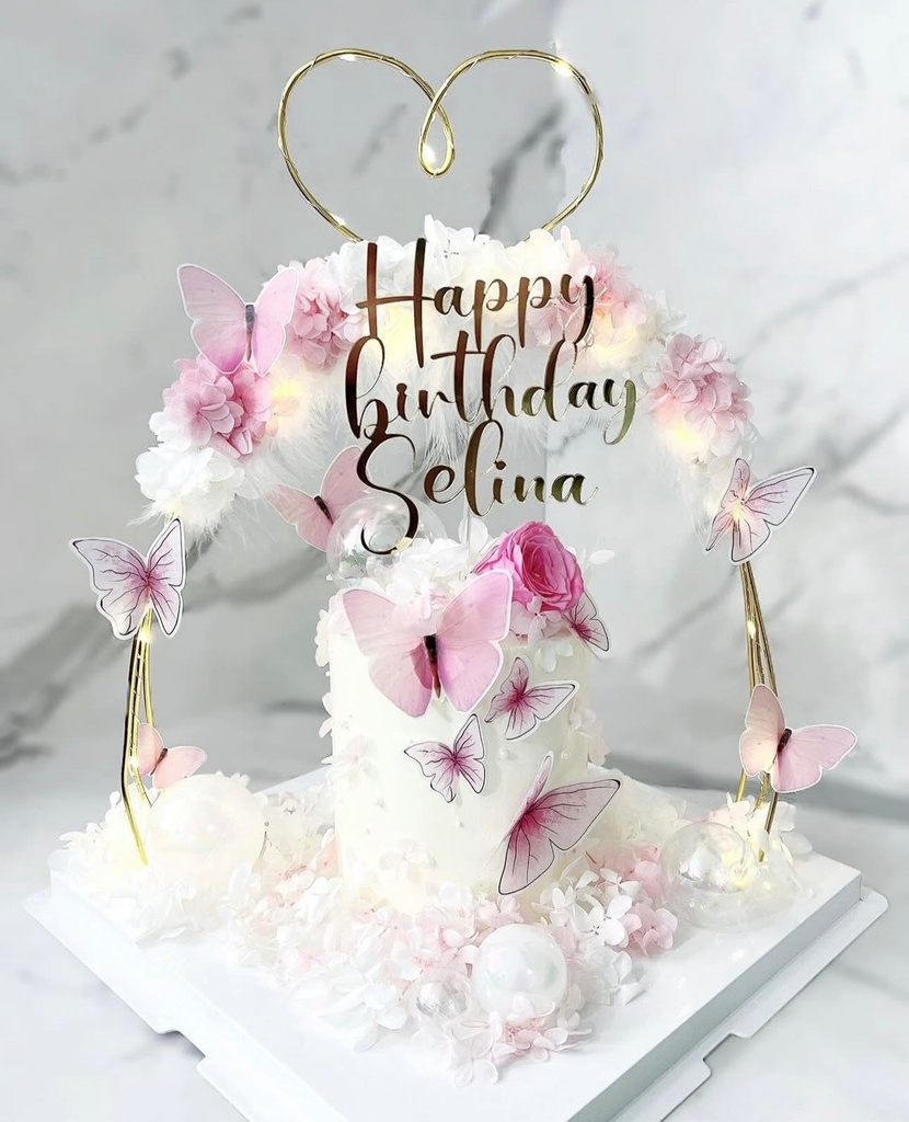 LED花環蛋糕 (5吋建議8人以下 （比例如圖） / 粉紅)