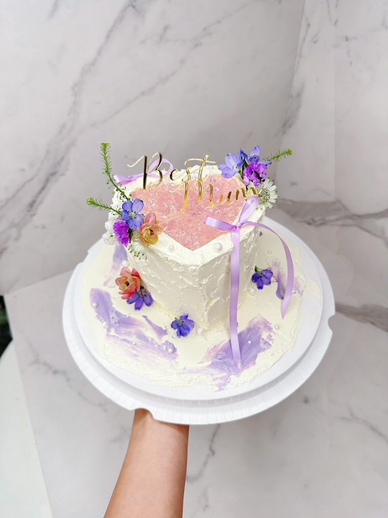 6”夢幻啫喱心形 （可轉happy birthday ） (芋泥麻糬)