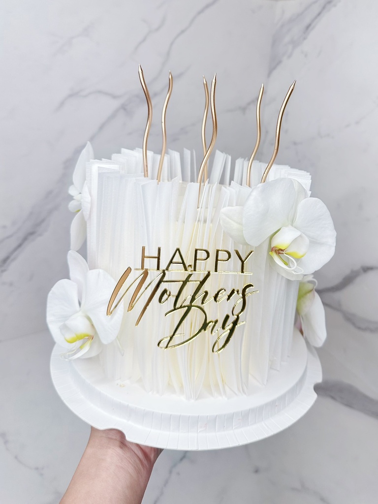 6”薄紗蝴蝶蘭 (可轉happy birthday） (芋泥麻糬)