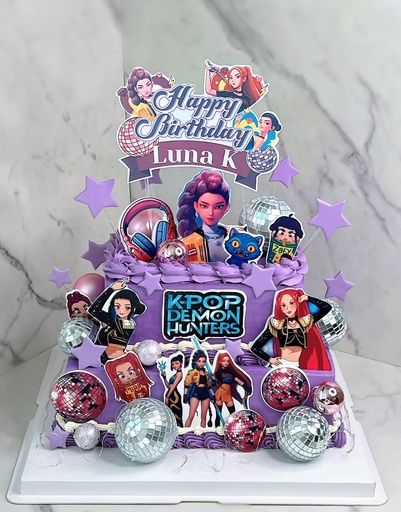 K-pop Demon Hunters 獵魔女團 (D) (方形 8”+10” (每層四吋高）比例如圖)