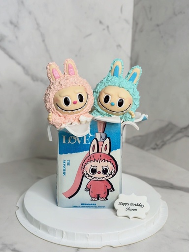 Labubu盲盒蛋糕 (4吋（圖中尺寸）)