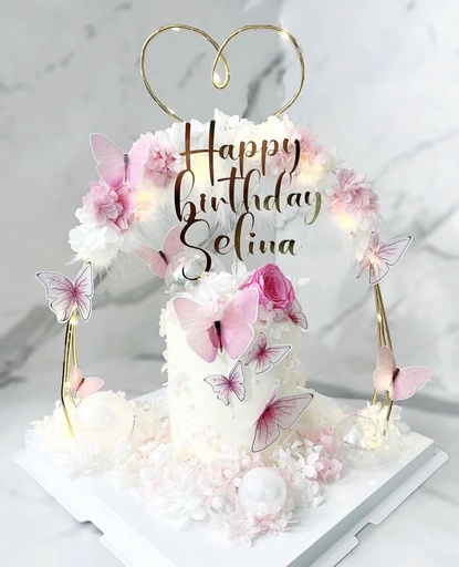 LED花環蛋糕 (5吋建議8人以下 （比例如圖） / 粉紅)