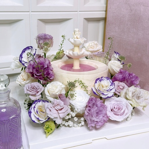 鮮花許願池蛋糕 (紫色 / 6” / 糖水一瓶)